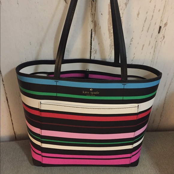 Cute kate spade stripey tote bag - Picture 1 of 4